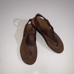 Chaco Sandals Womens Size 7 Brown Leather Thong Slingback Comfort Flat Casual